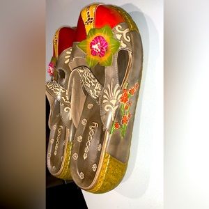 Tan and Orange Sandals with Stylish Design